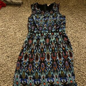 Japna Blue and Orange Patterned Dress